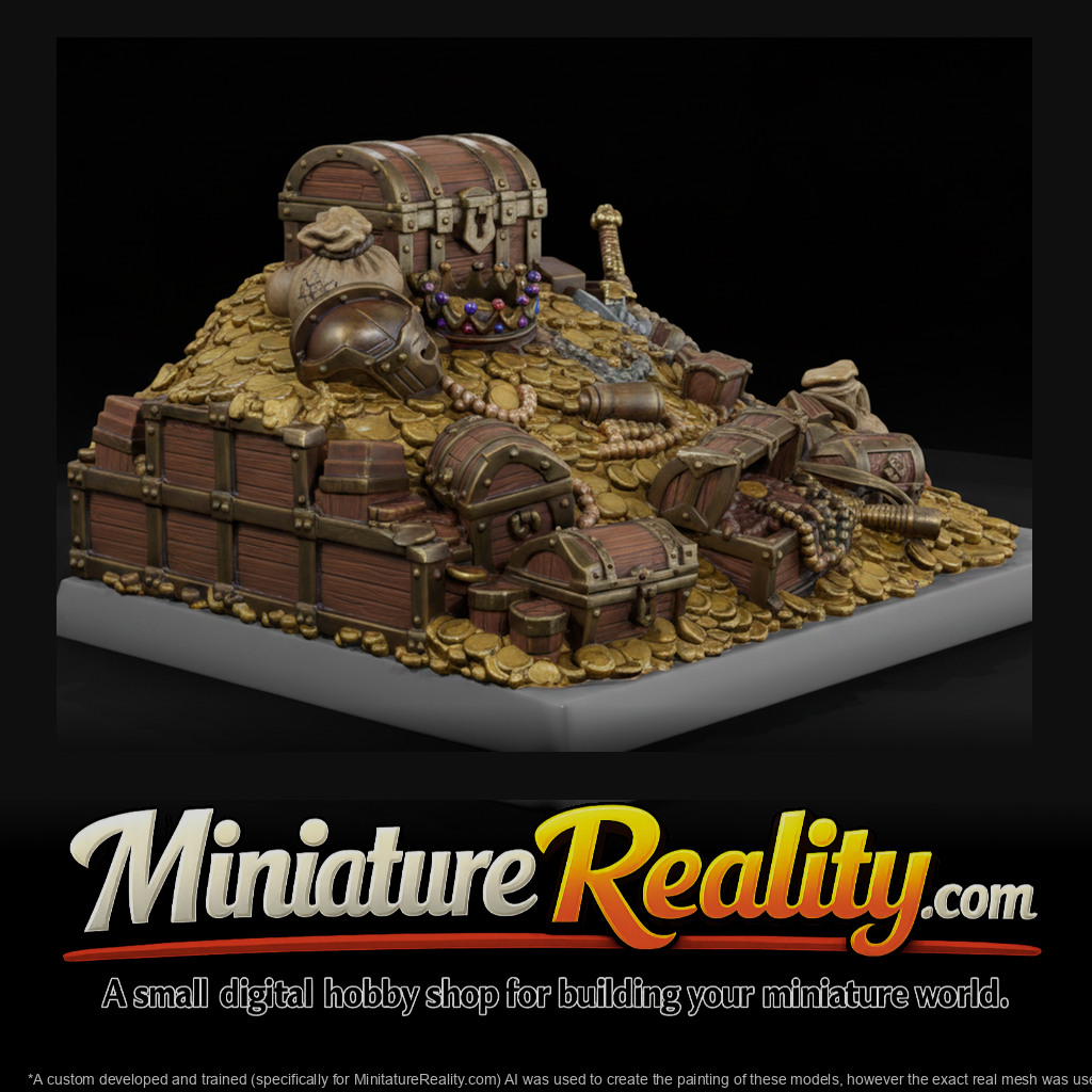 Pirate Treasure Hoard Pile miniature, three-quarter view