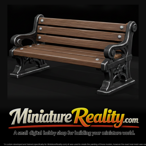 Park Bench miniature, three-quarter view