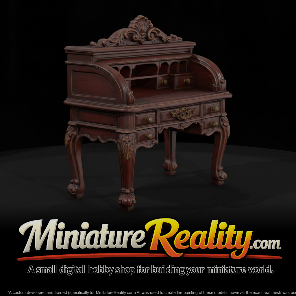 Writing Desk miniature, three-quarter view