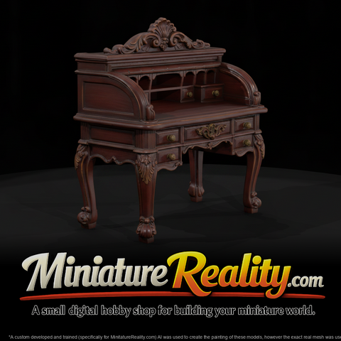 Writing Desk miniature, three-quarter view