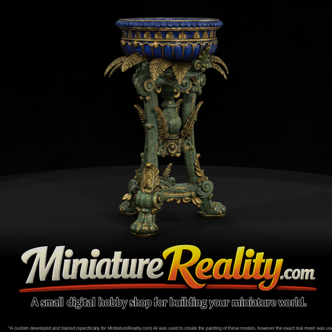 Ornate Fern Plant Stand miniature, three-quarter view