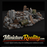 Rubble Barricade miniature, three-quarter view — thumbnail 1