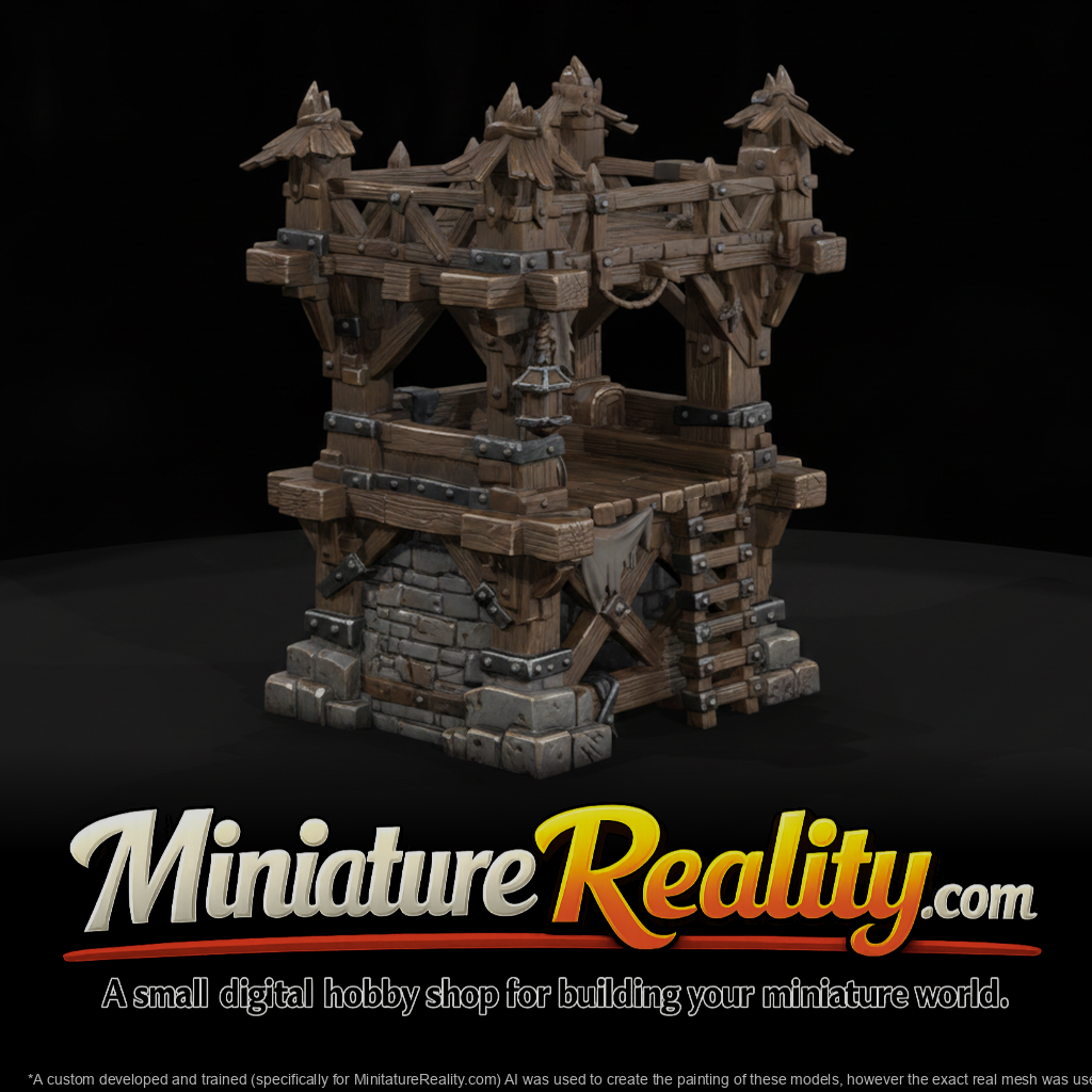 Watchtower Frame miniature, three-quarter view
