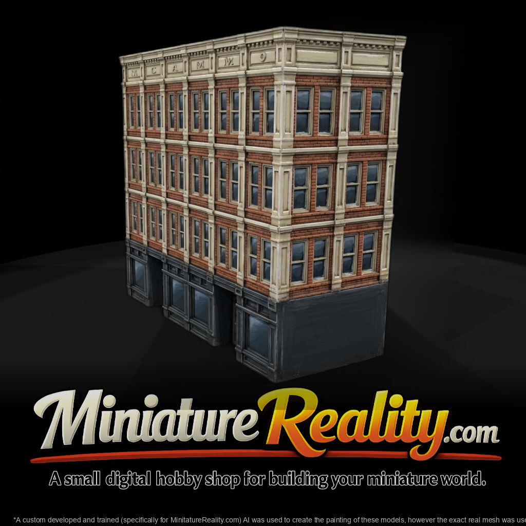 HO Scale 1910s City Shopfront Facade Panel