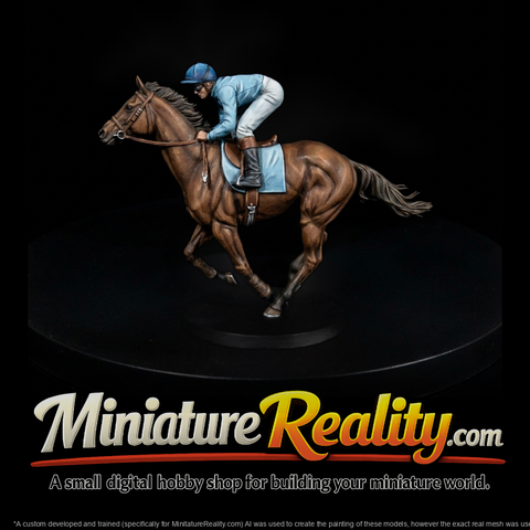 HO Scale Jockey on Galloping Racehorse — Racing Figure