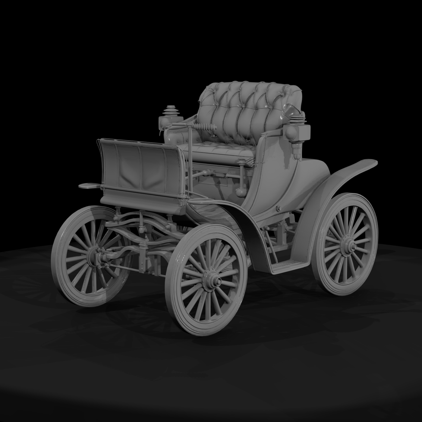 HO Scale Vintage Horseless Carriage — Runabout Miniature
