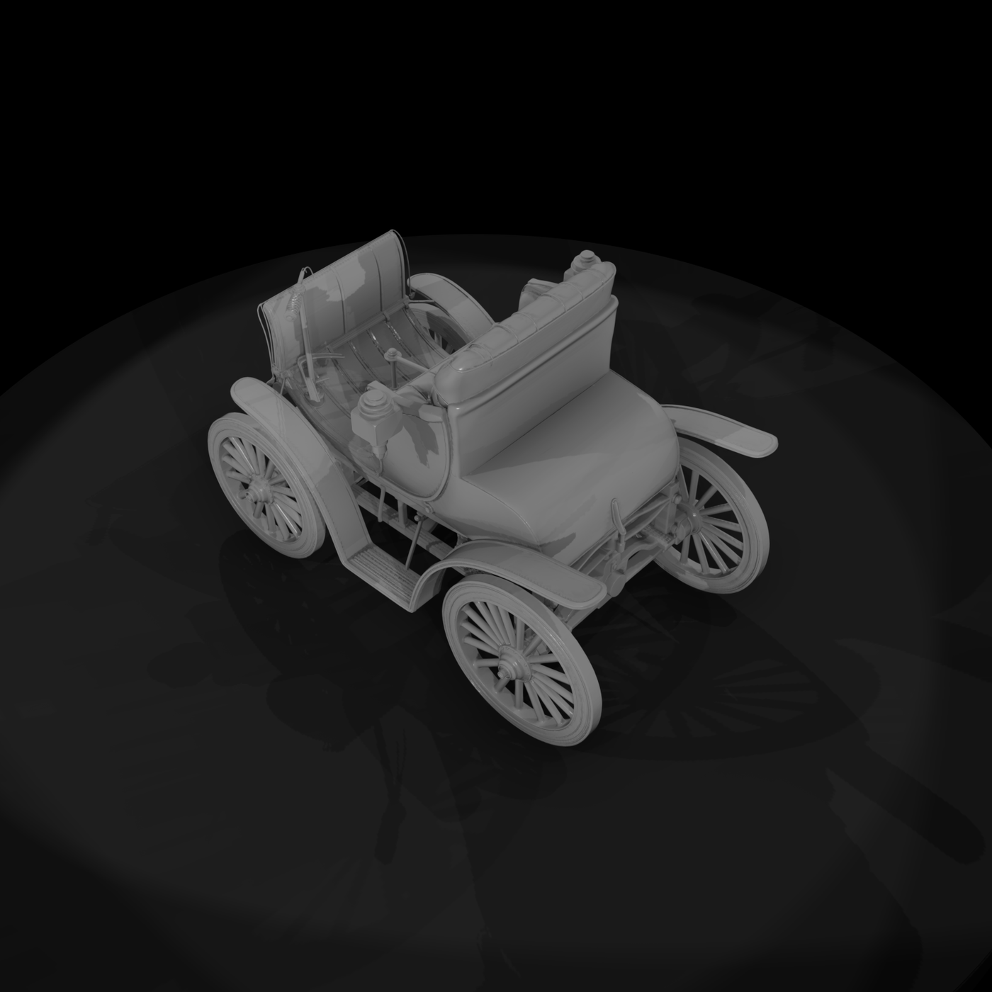 HO Scale Vintage Horseless Carriage — Runabout Miniature