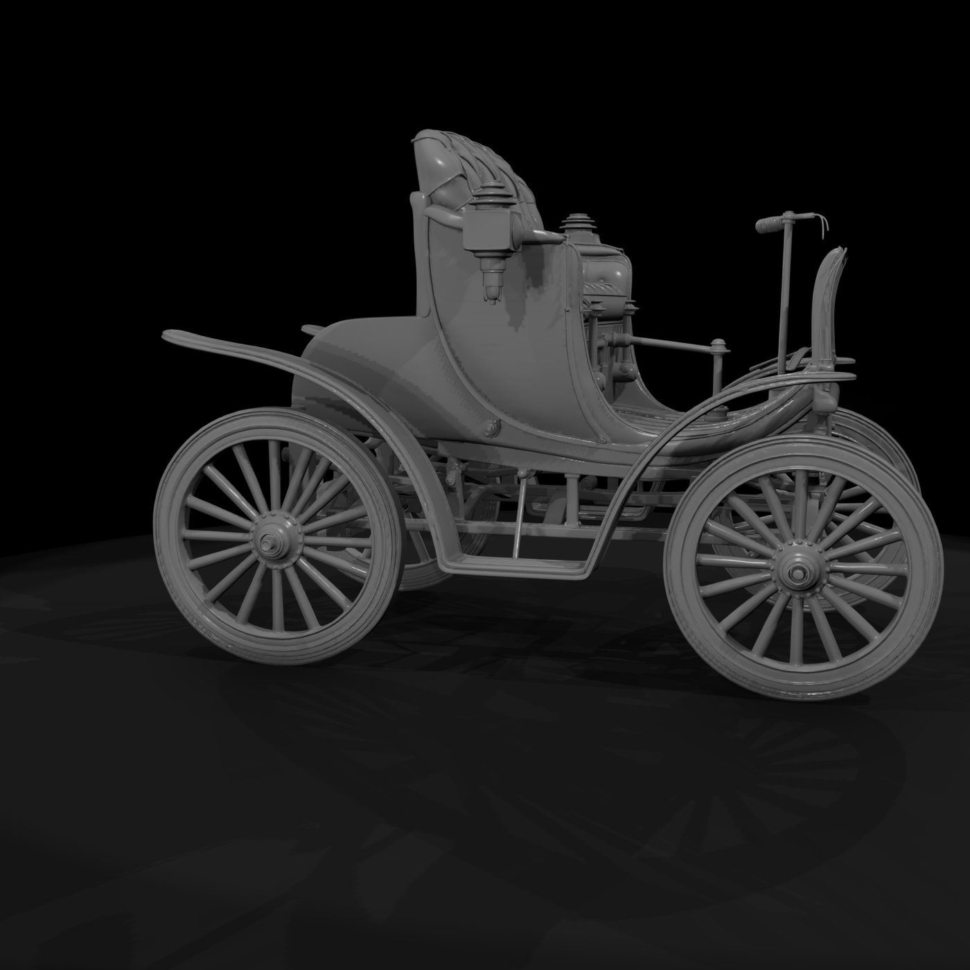 HO Scale Vintage Horseless Carriage — Runabout Miniature