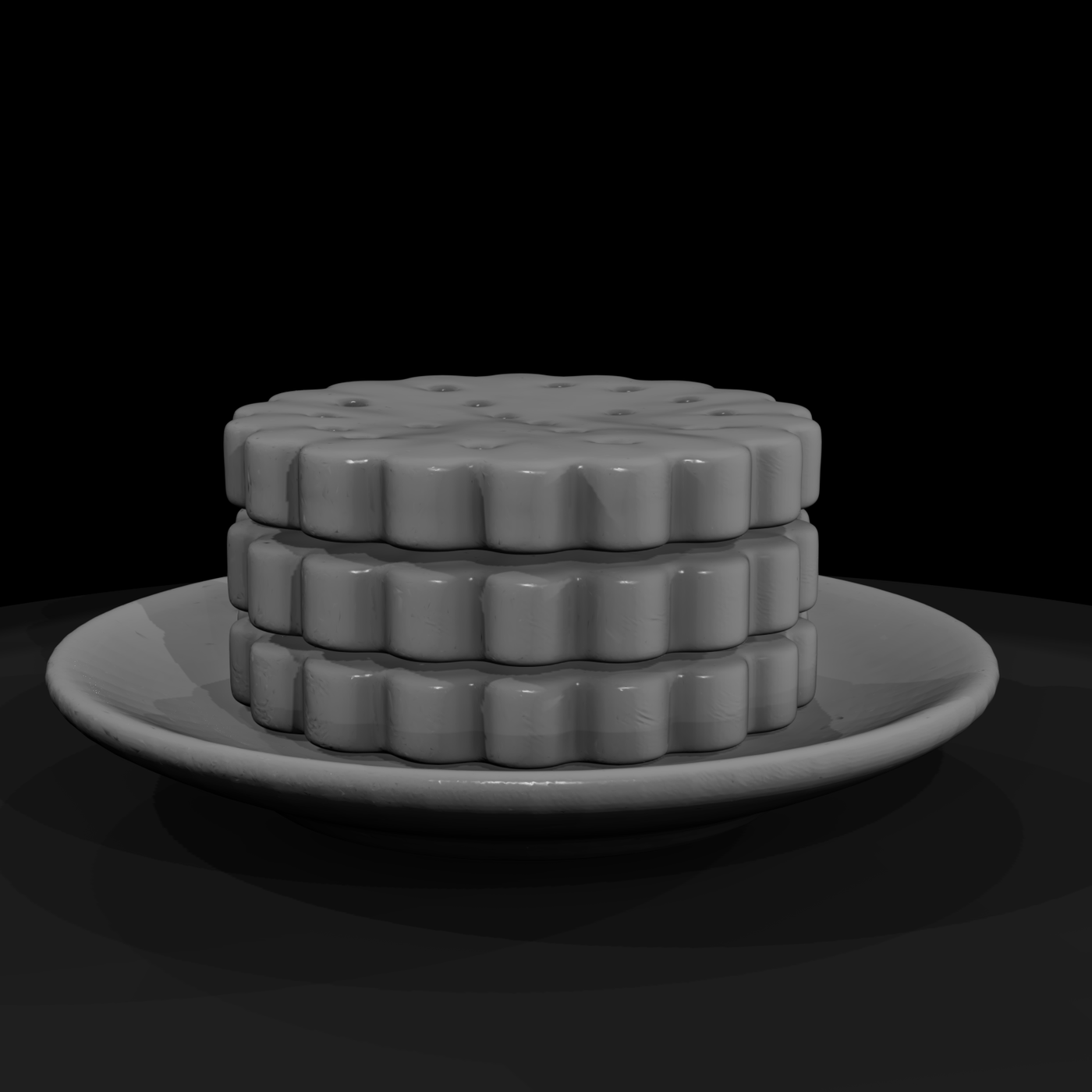 Shortbread Biscuit Stack on Saucer