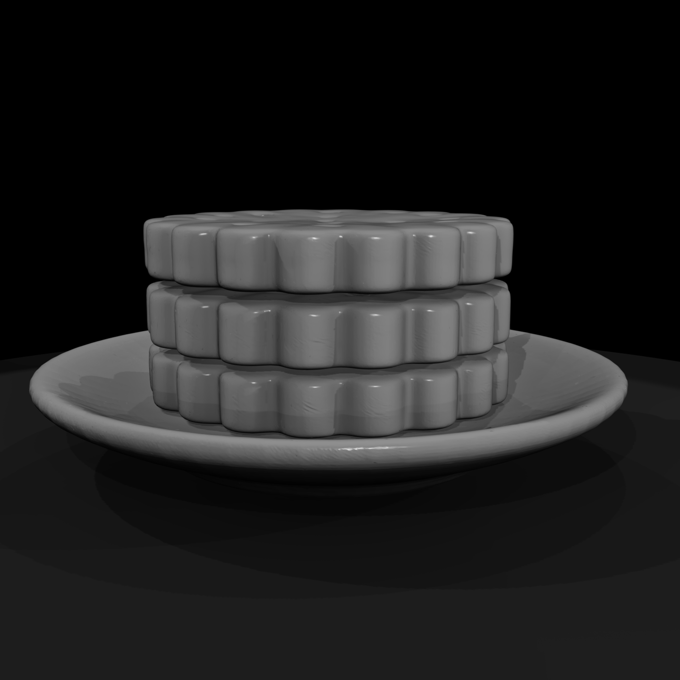 Shortbread Biscuit Stack on Saucer