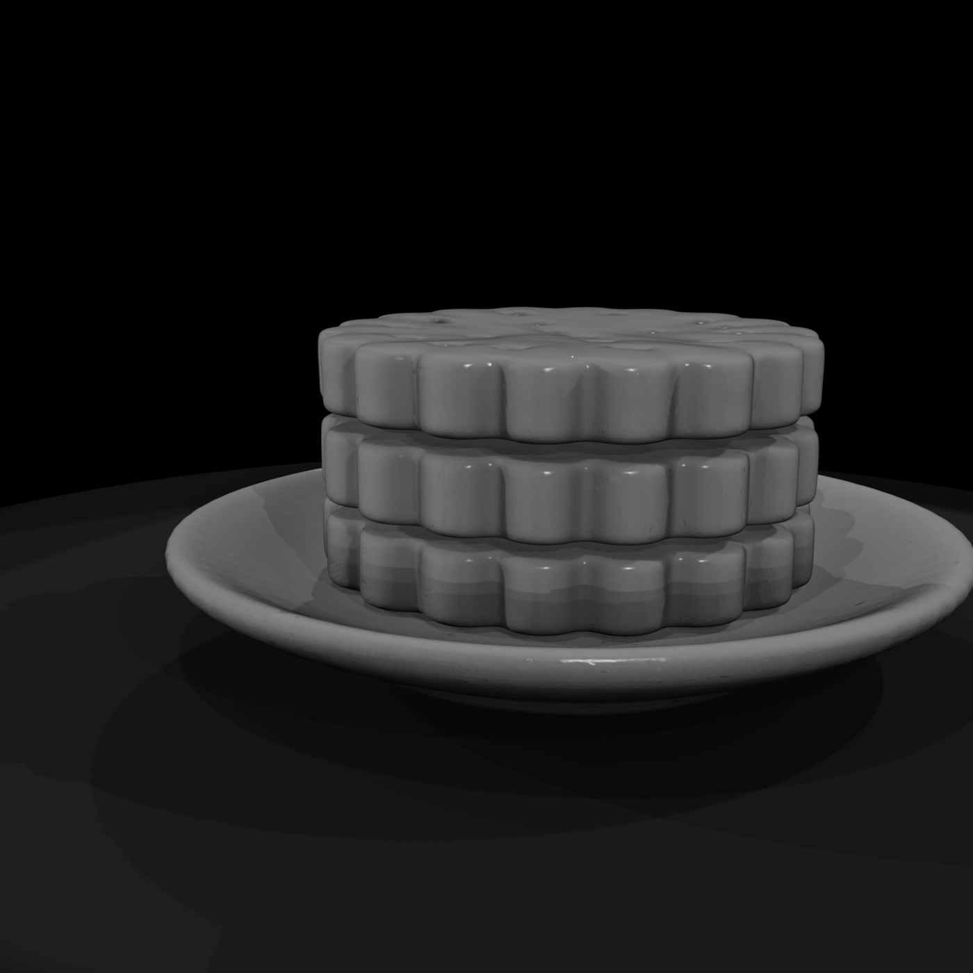 Shortbread Biscuit Stack on Saucer