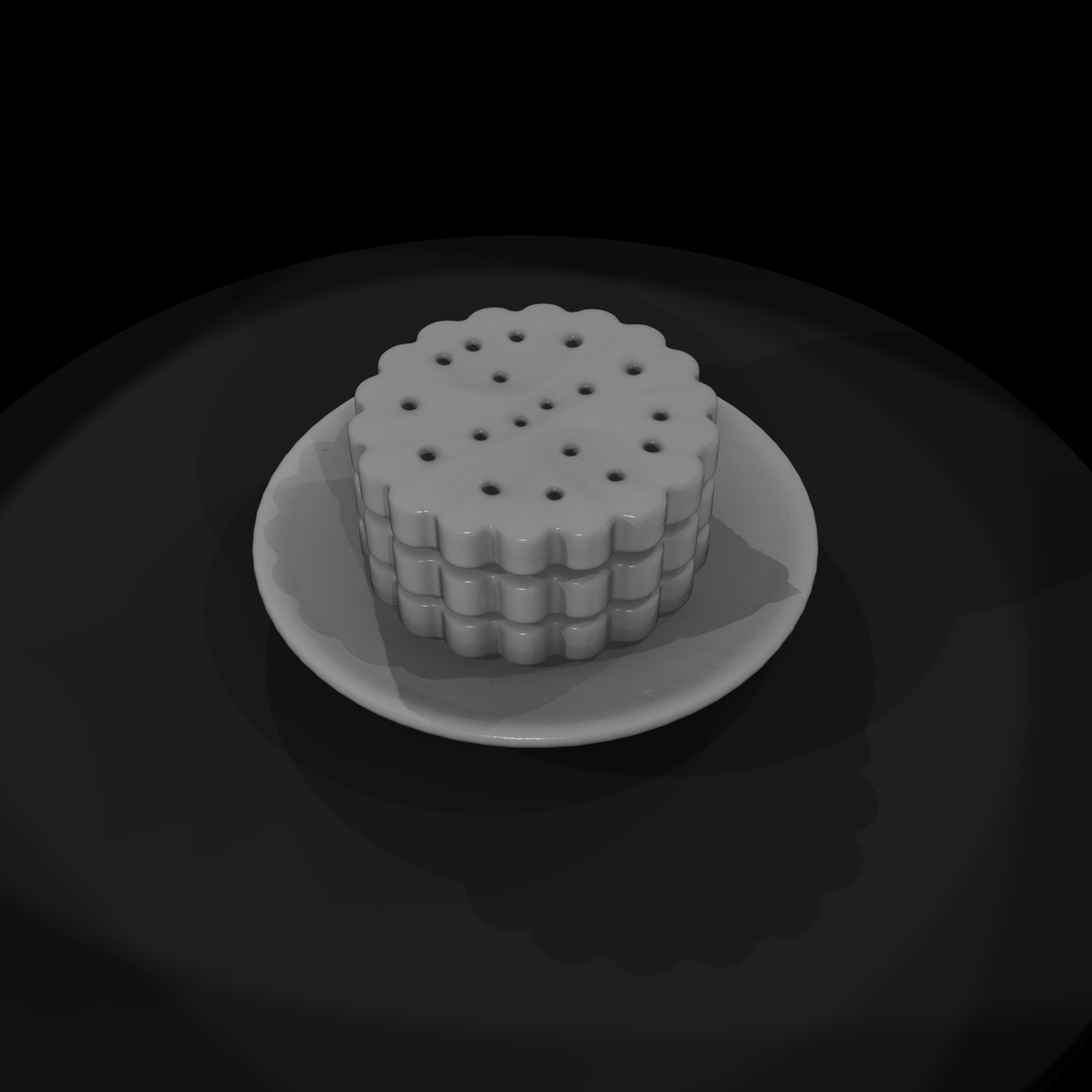 Shortbread Biscuit Stack on Saucer