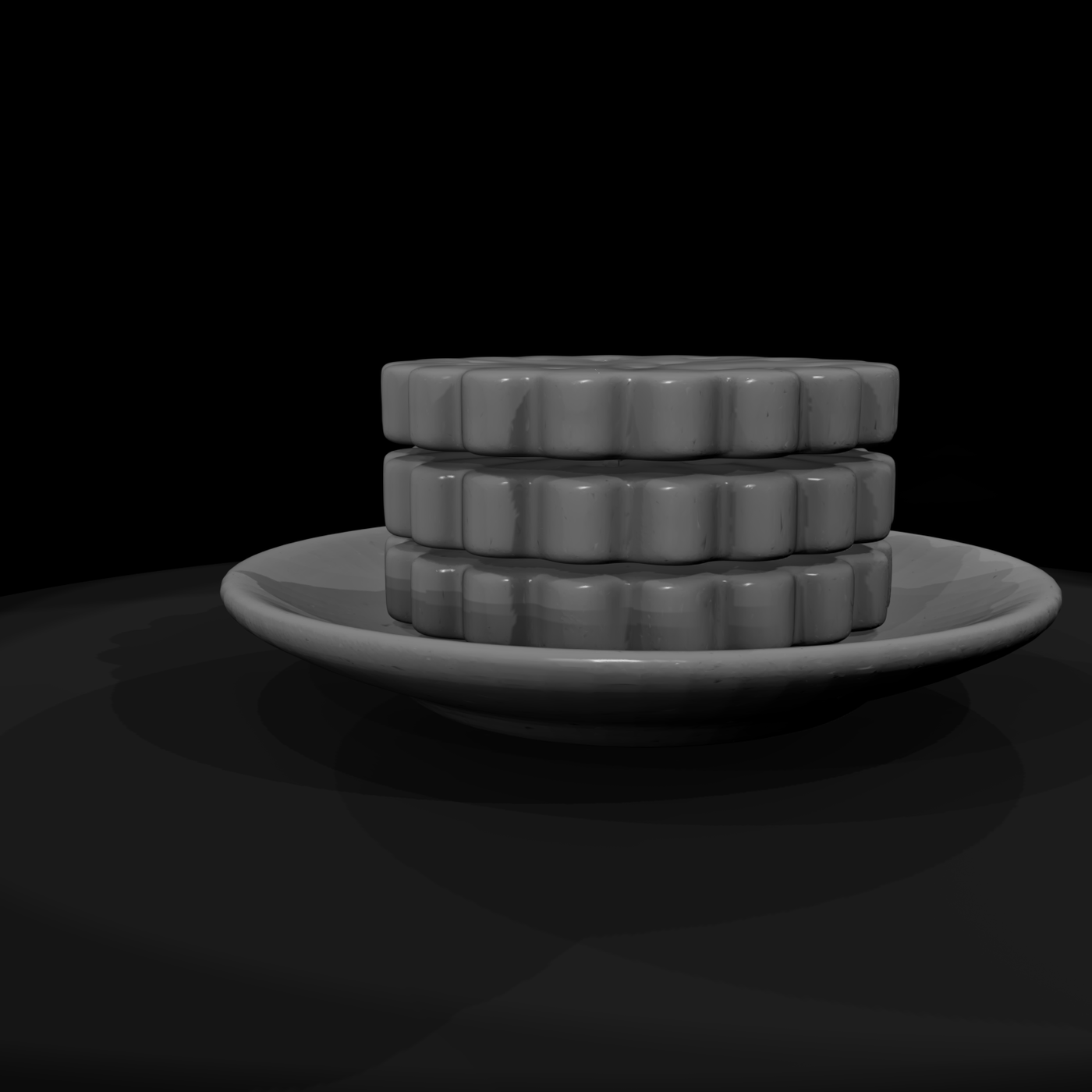 Shortbread Biscuit Stack on Saucer