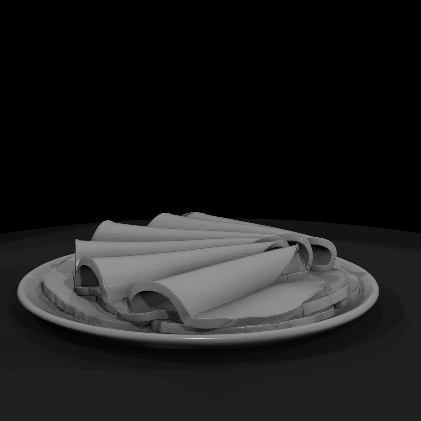 Holiday Sliced Smoked Turkey on Plate — Miniature Food Prop