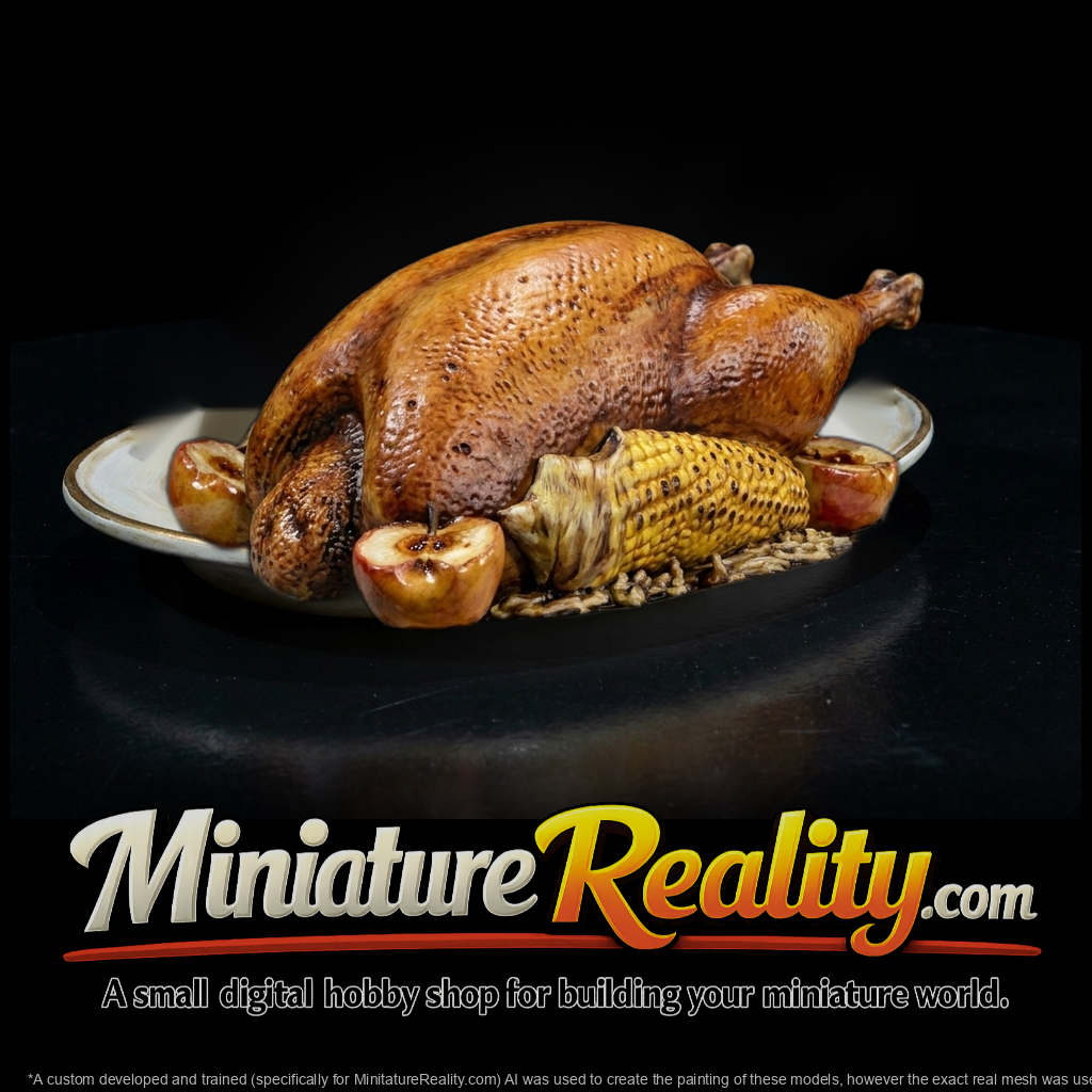 Roast Goose on Platter with Apples