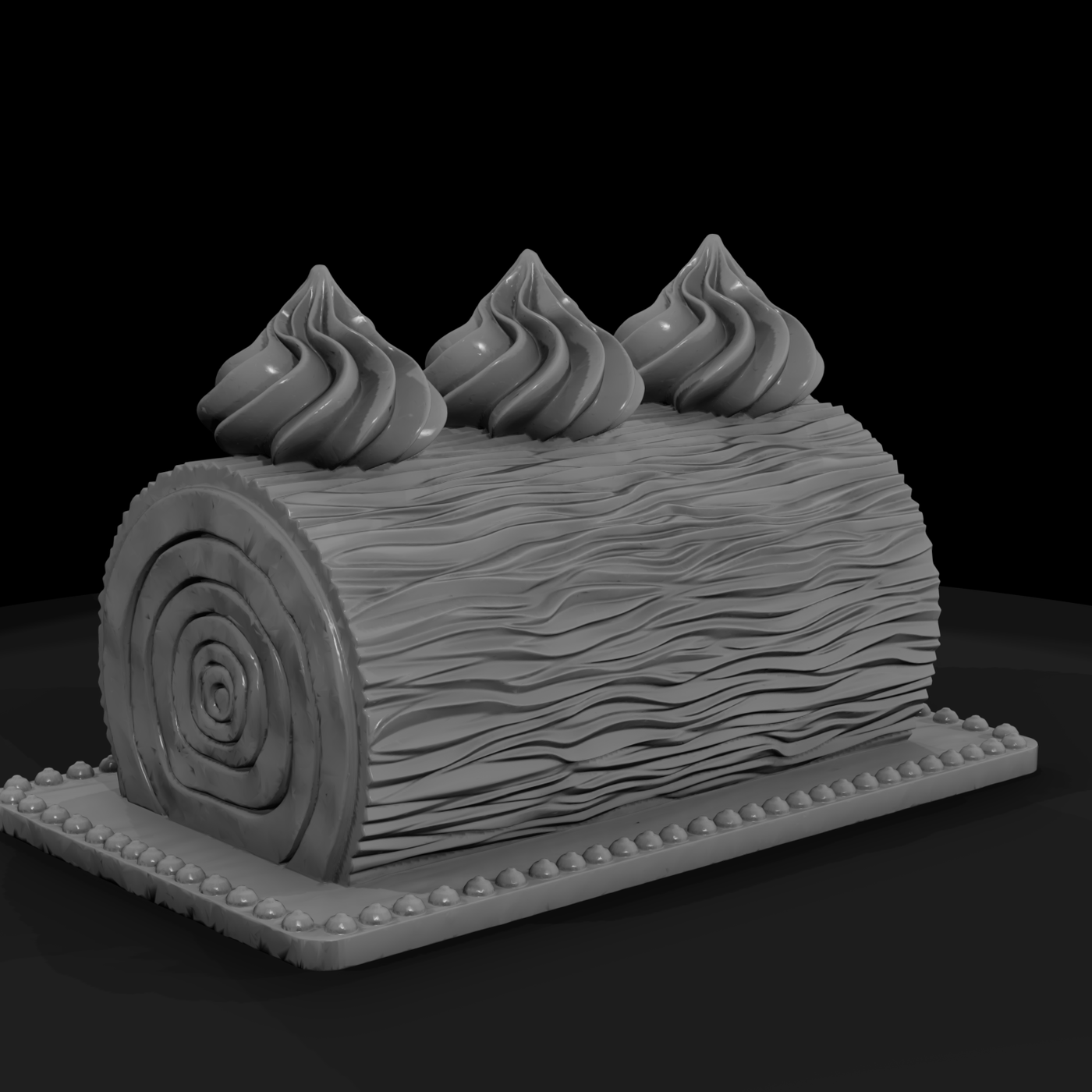 Yule Log Cake Miniature Prop