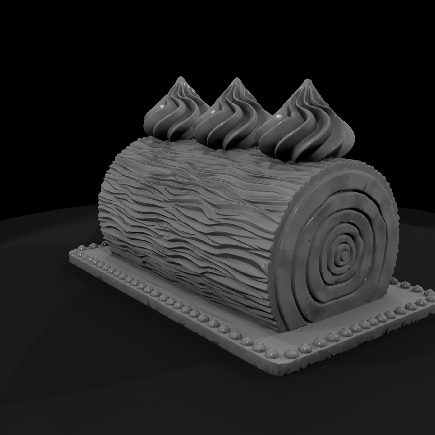 Yule Log Cake Miniature Prop