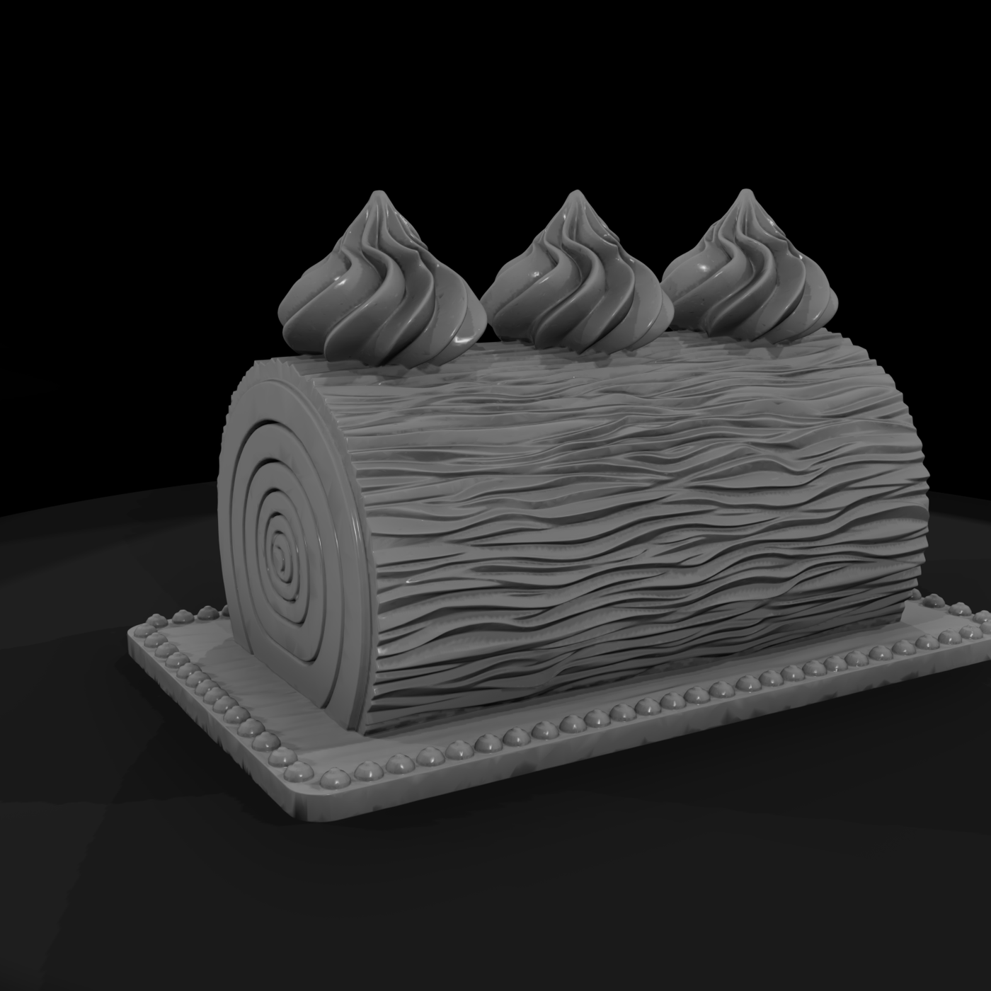 Yule Log Cake Miniature Prop