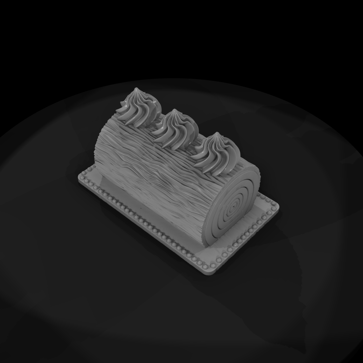 Yule Log Cake Miniature Prop