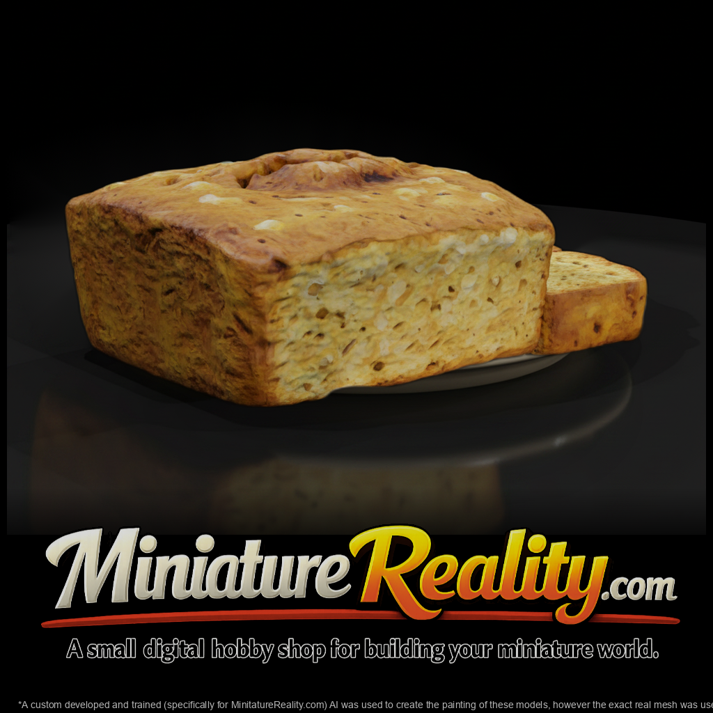 Cornbread Loaf & Slice on Plate