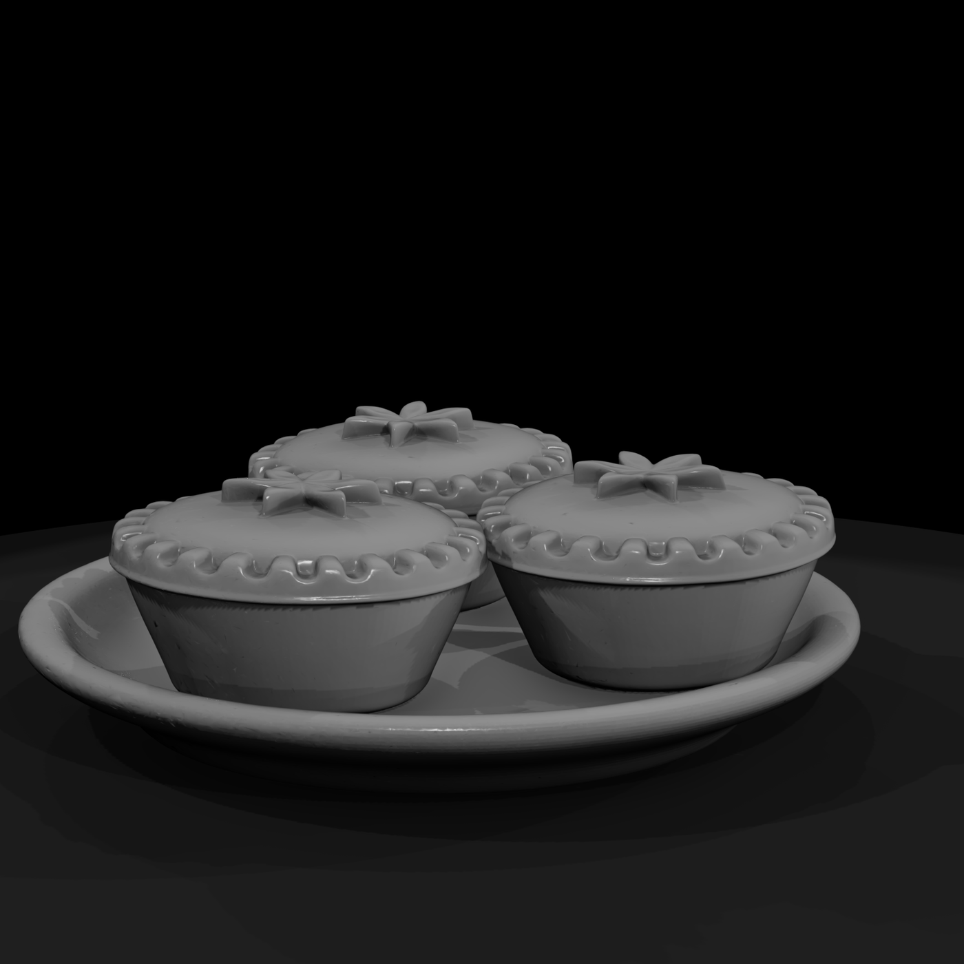 Plate with 3 Mince Pies