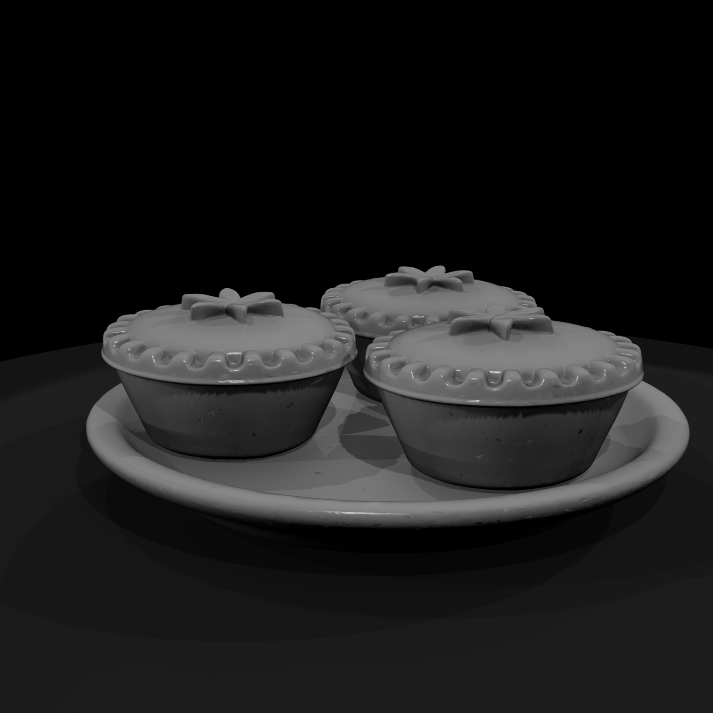 Plate with 3 Mince Pies