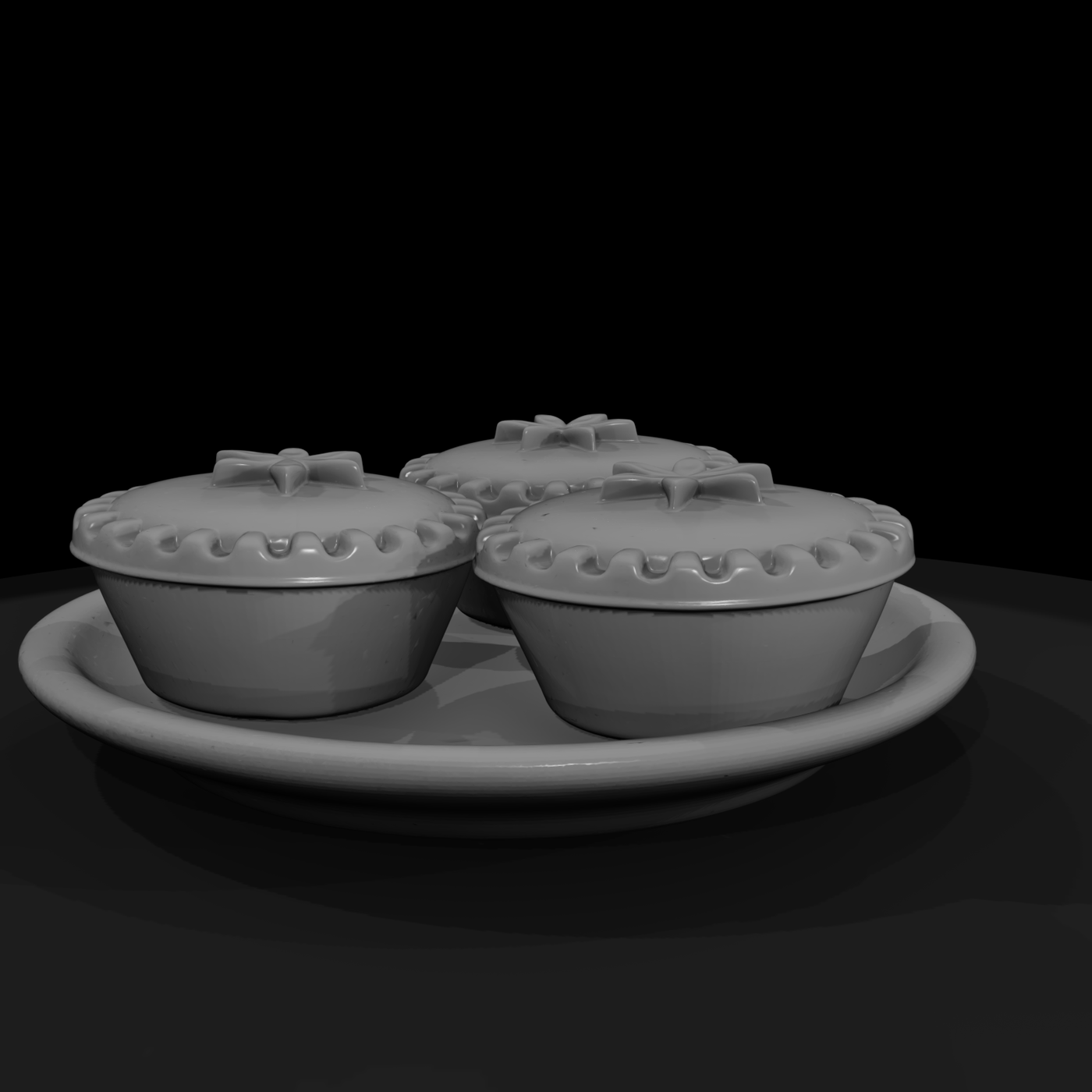 Plate with 3 Mince Pies