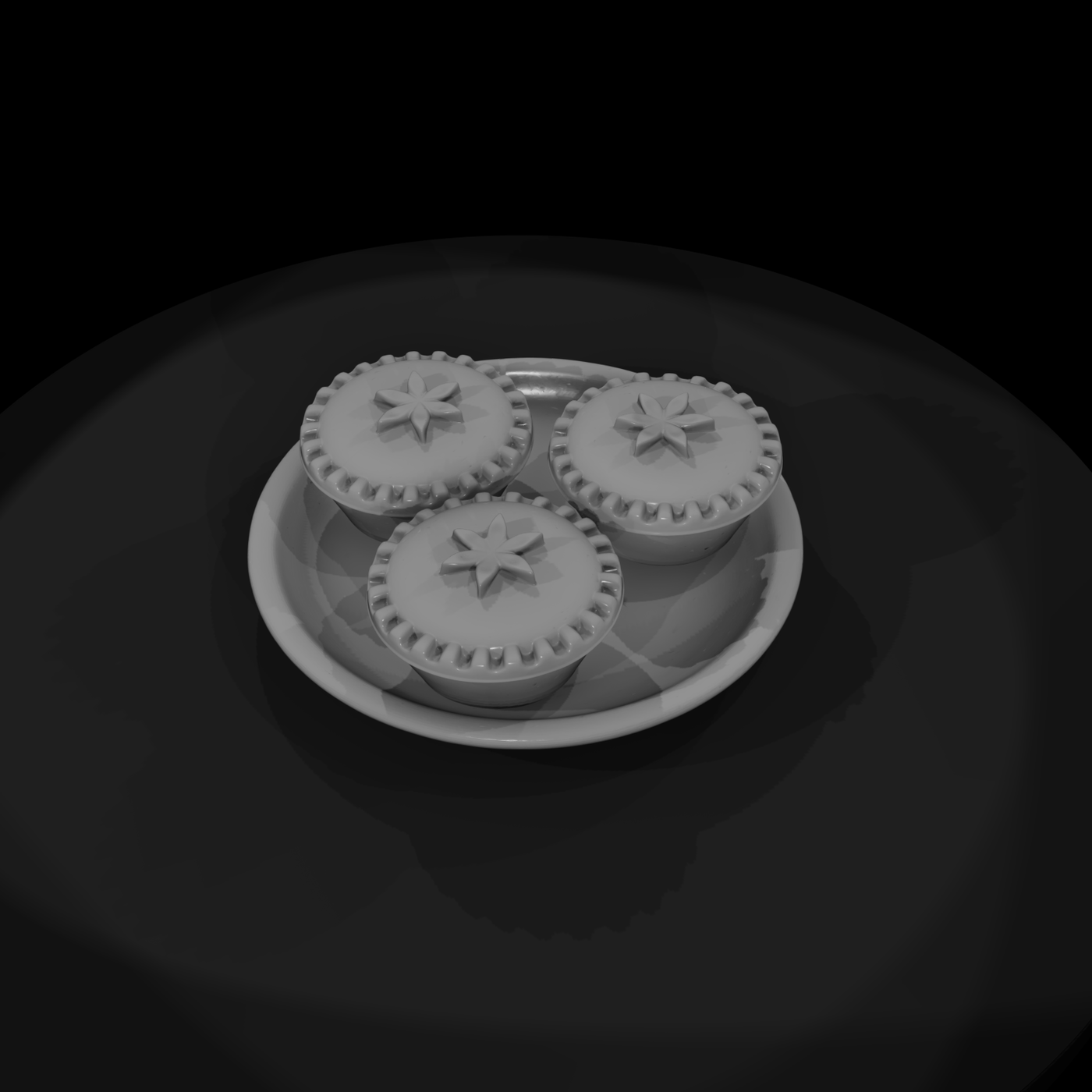 Plate with 3 Mince Pies