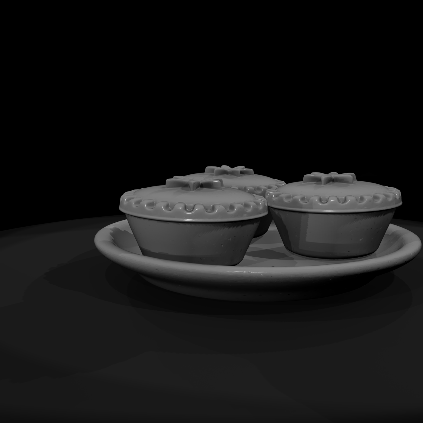 Plate with 3 Mince Pies