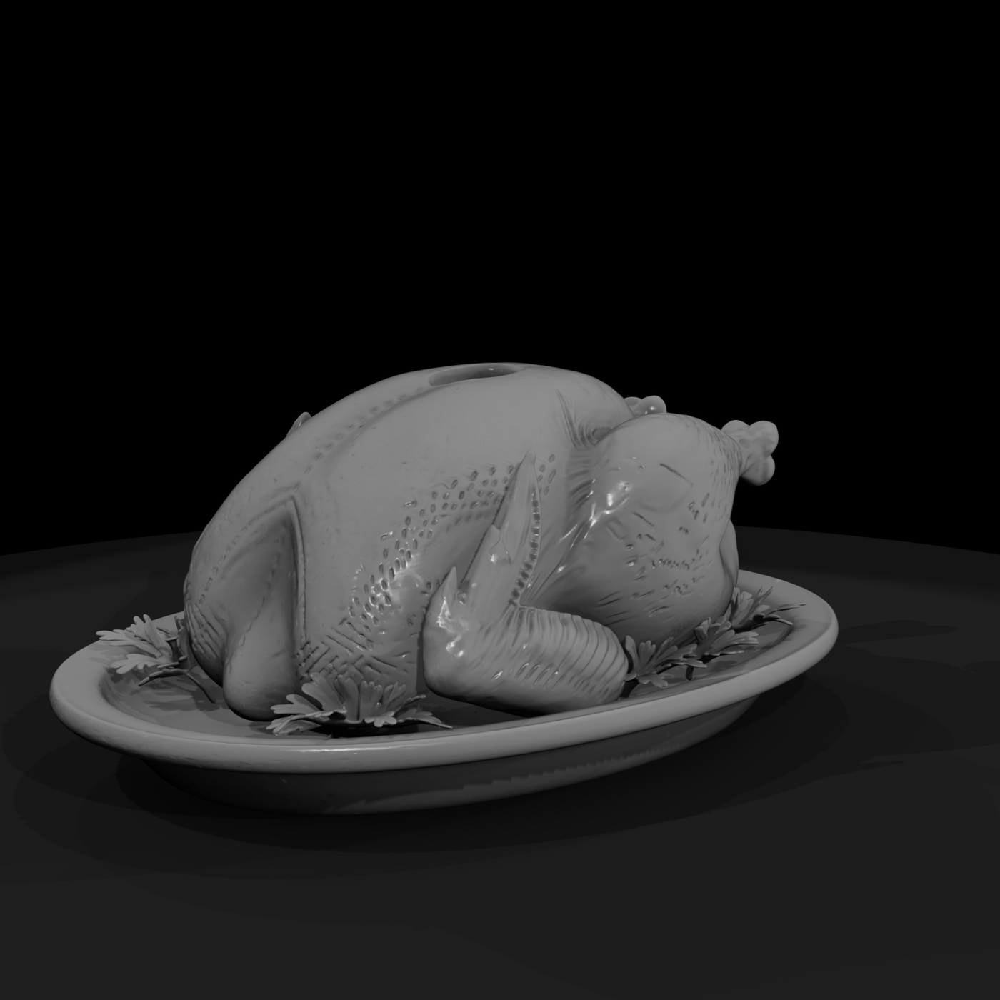 Roast Turkey on Platter