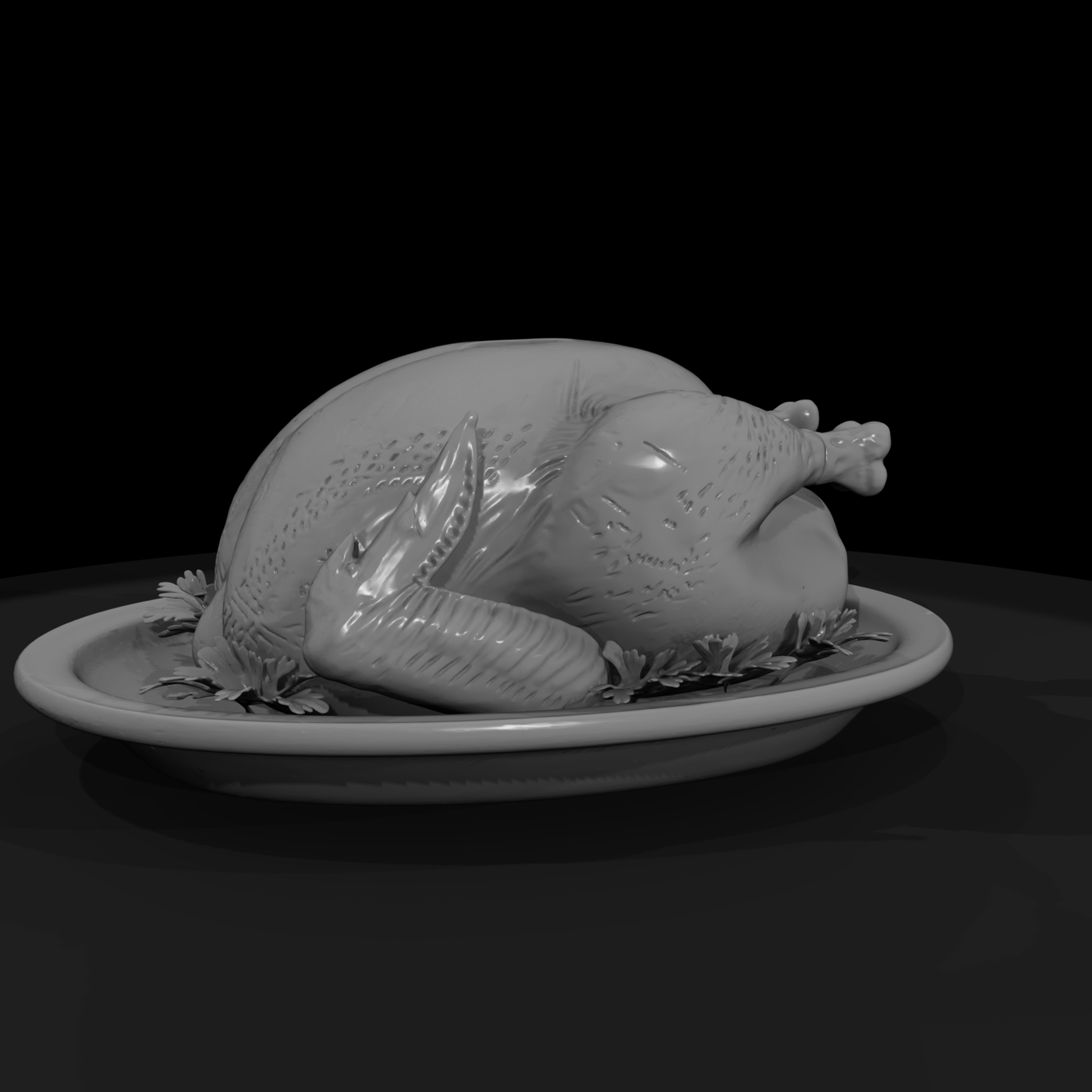 Roast Turkey on Platter