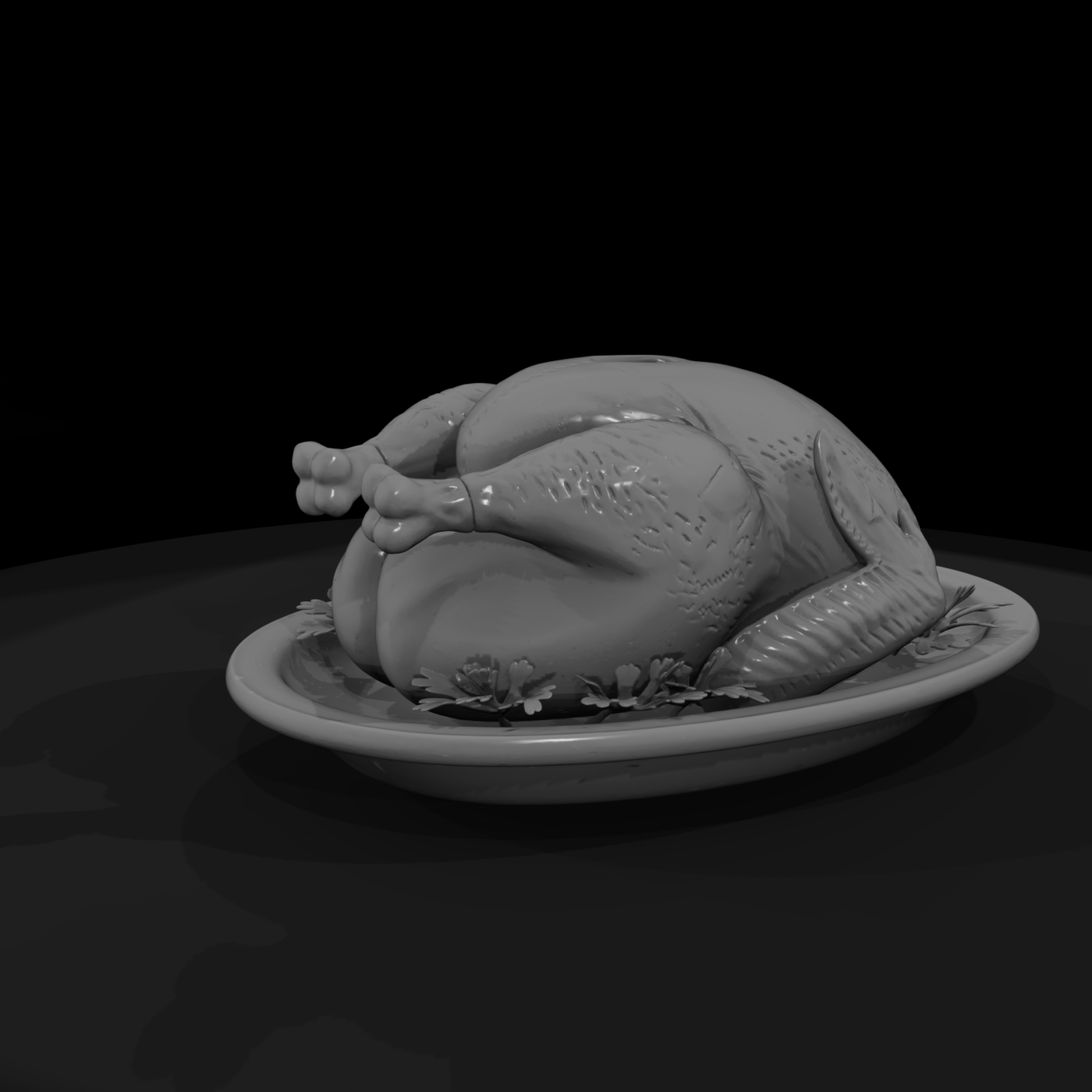 Roast Turkey on Platter