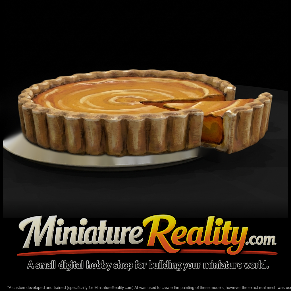 Miniature Pumpkin Pie with Removed Slice on Plate