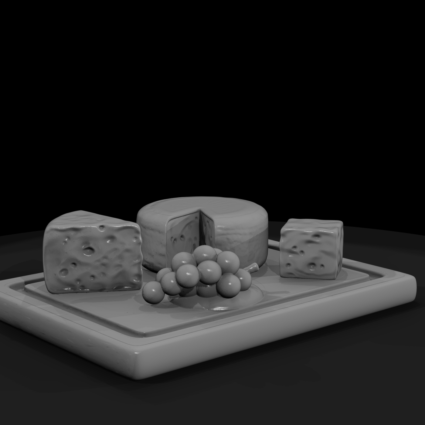 Cheese Board with Cheeses & Grapes