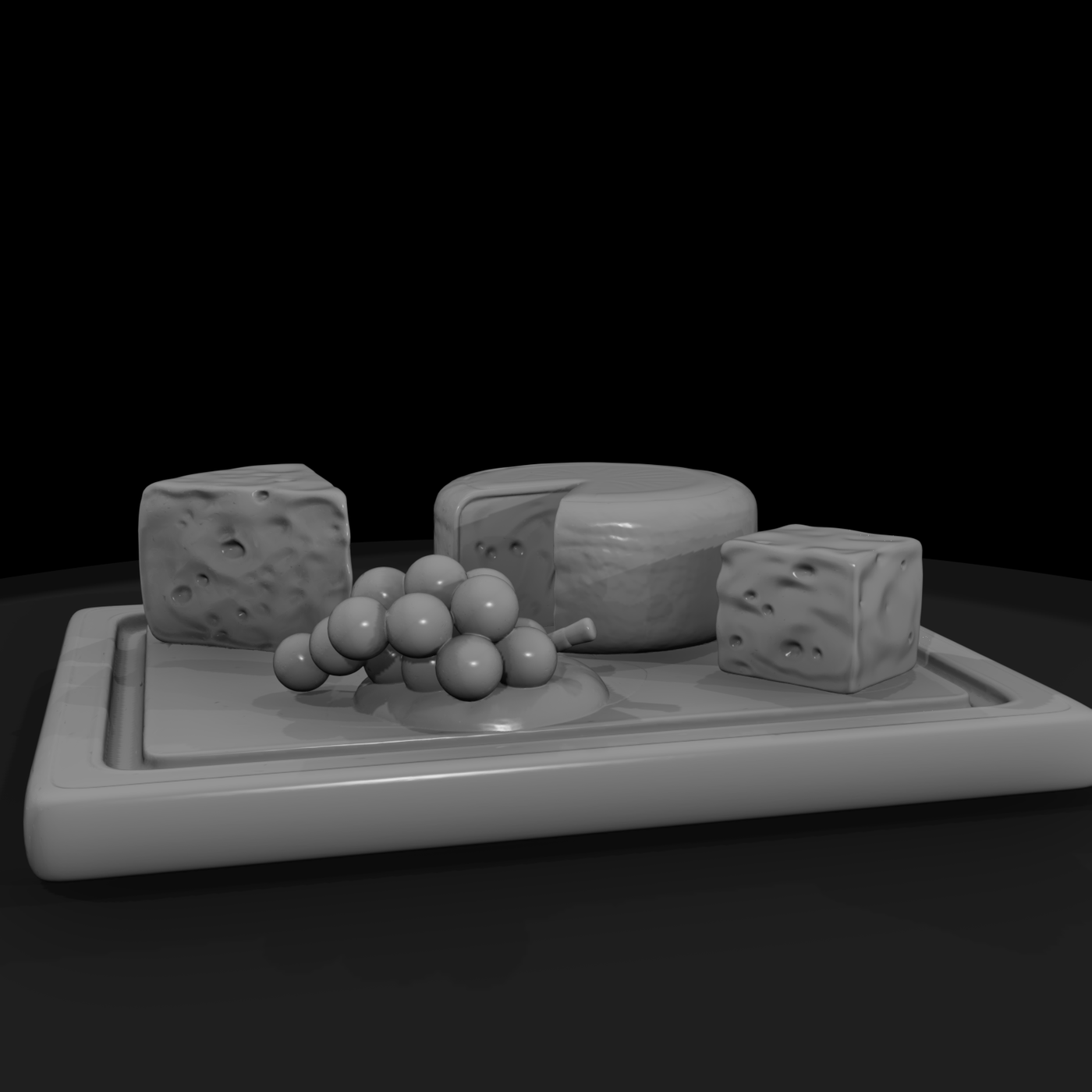 Cheese Board with Cheeses & Grapes