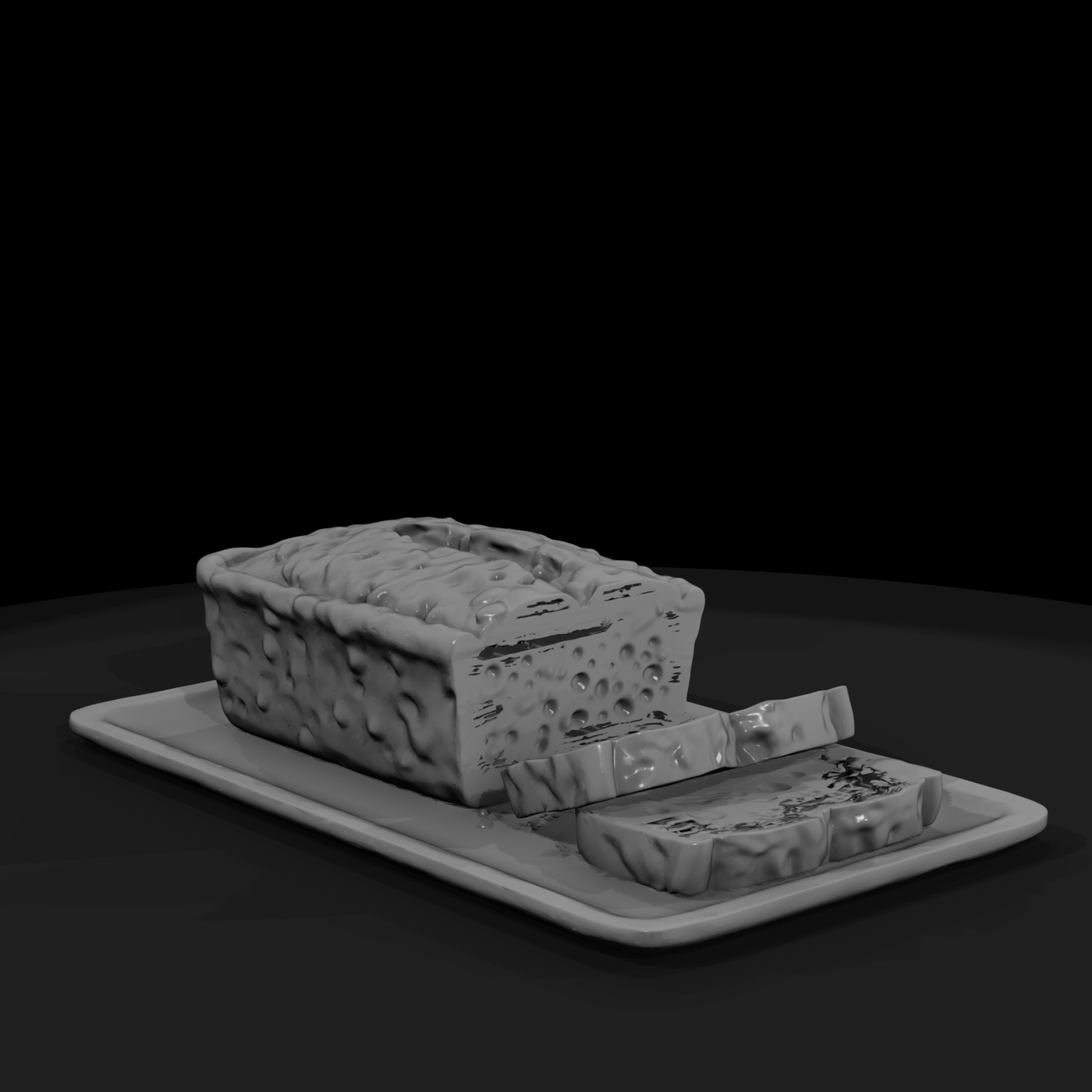 Sliced fruitcake on platter — miniature holiday dessert