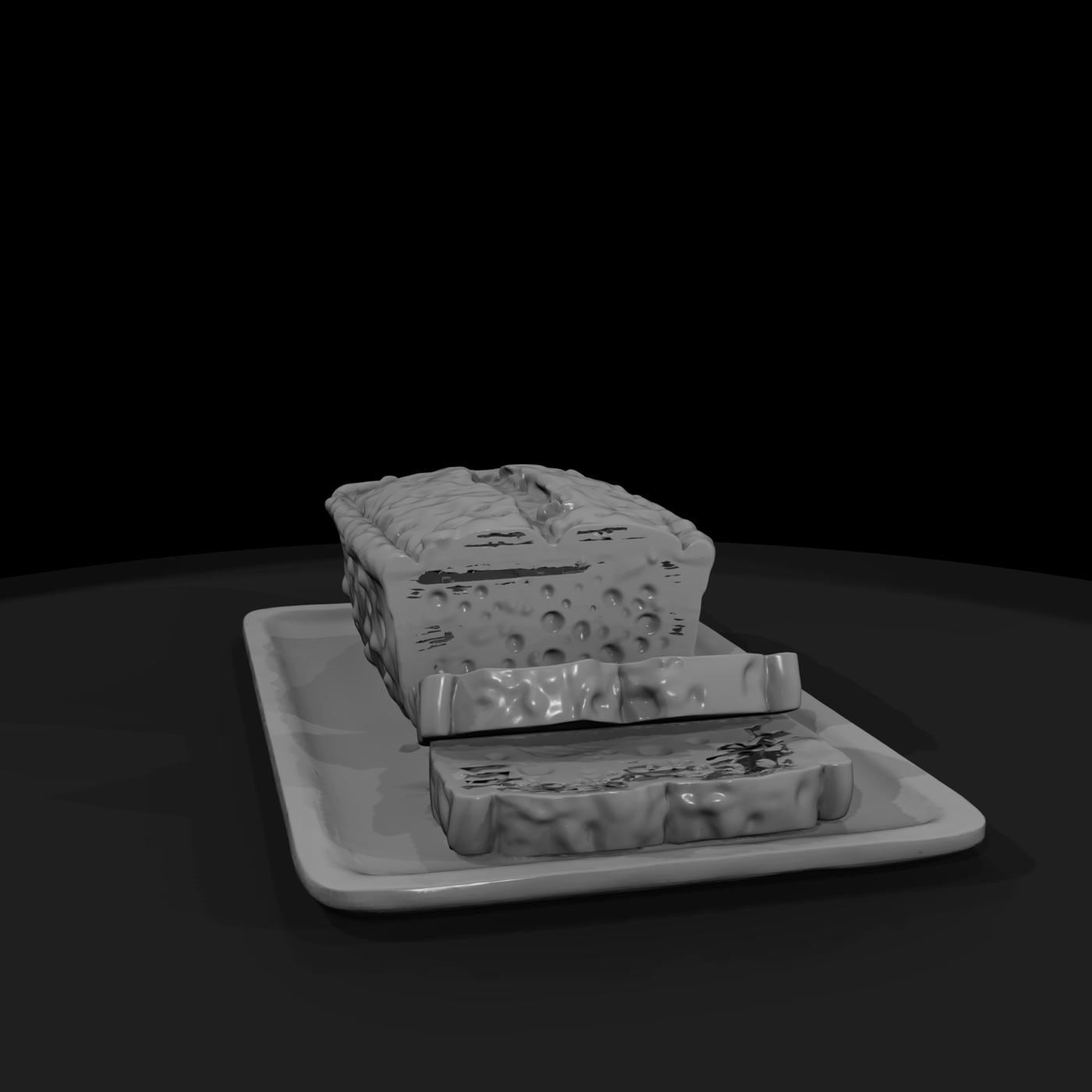 Sliced fruitcake on platter — miniature holiday dessert