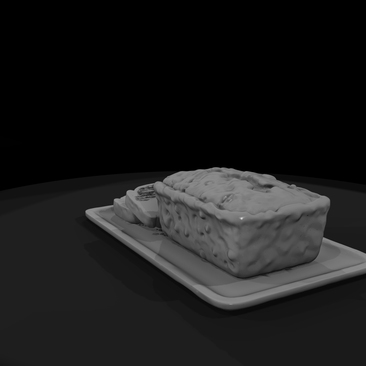 Sliced fruitcake on platter — miniature holiday dessert