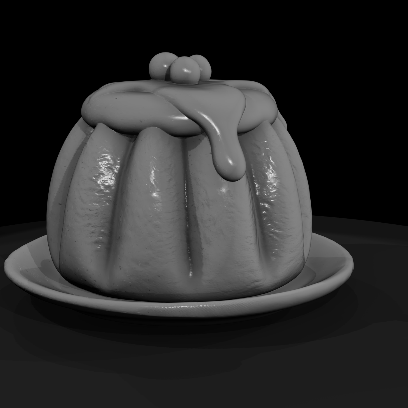 Steamed Christmas Pudding on Saucer