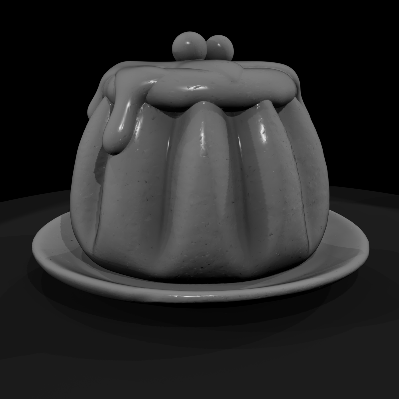 Steamed Christmas Pudding on Saucer
