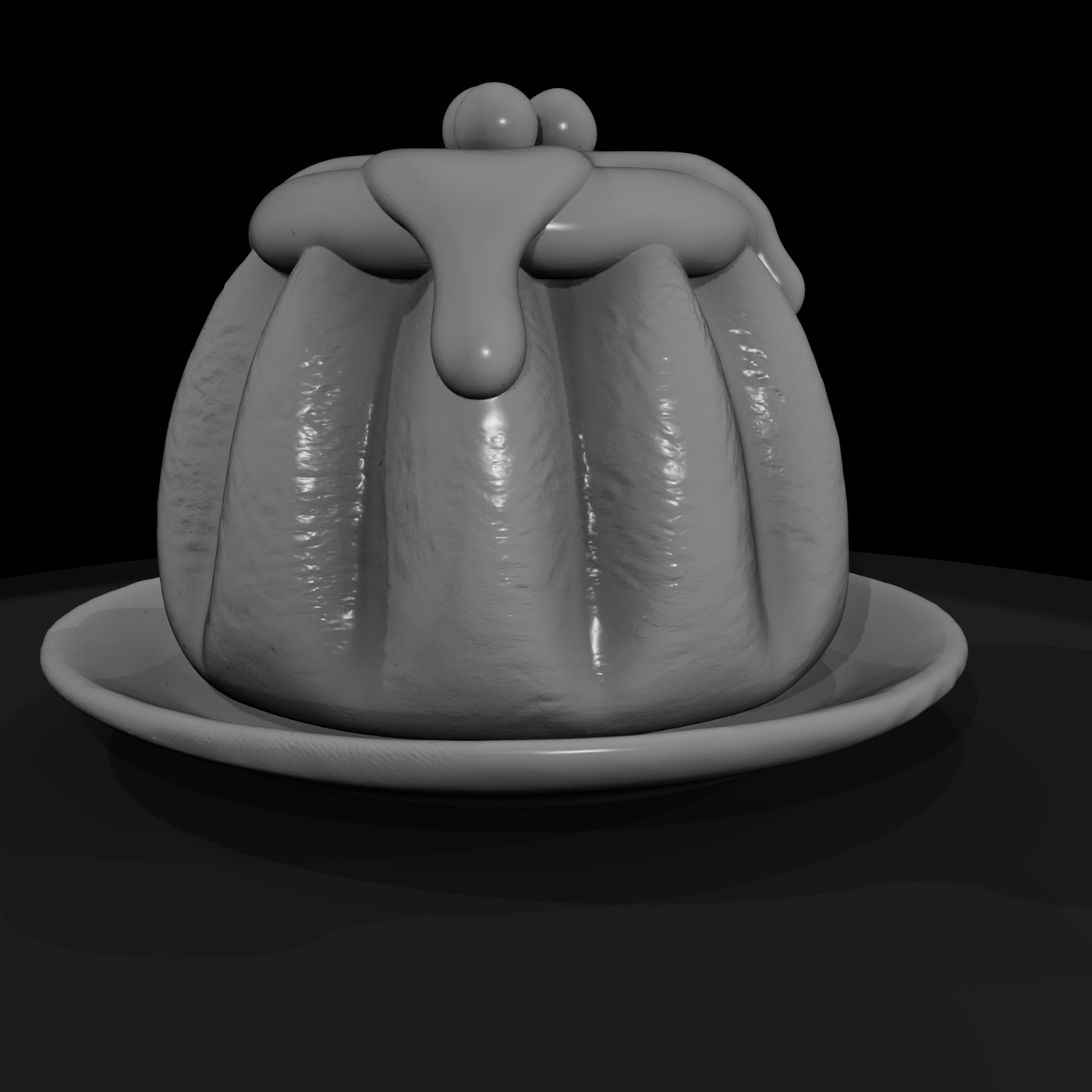 Steamed Christmas Pudding on Saucer