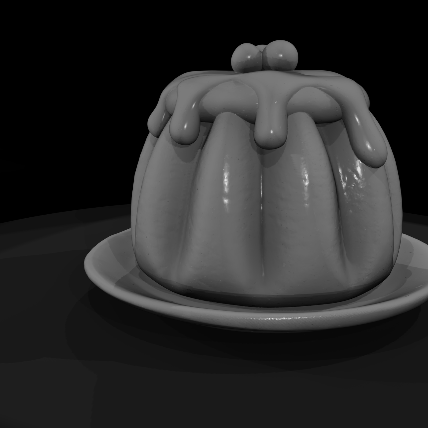 Steamed Christmas Pudding on Saucer