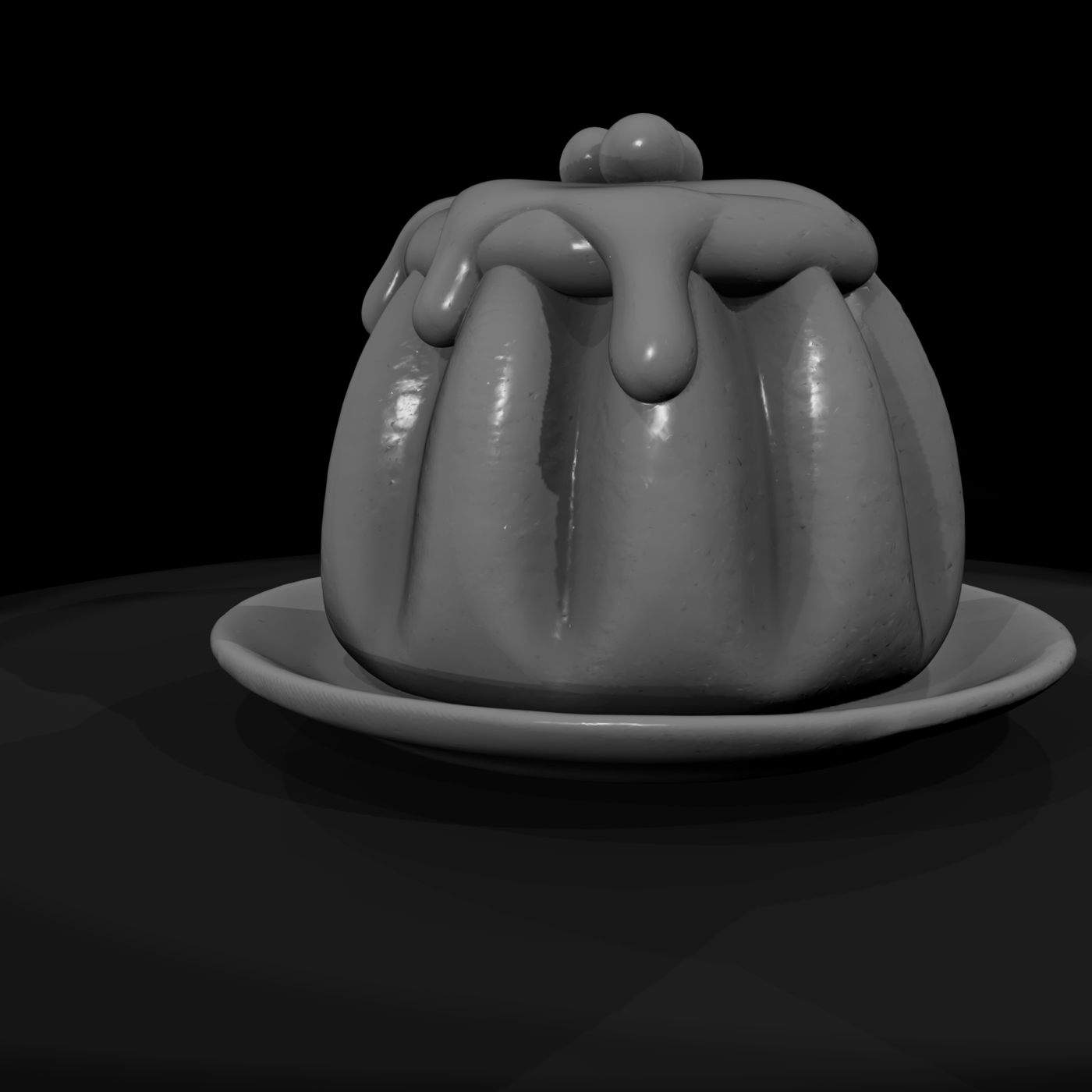 Steamed Christmas Pudding on Saucer