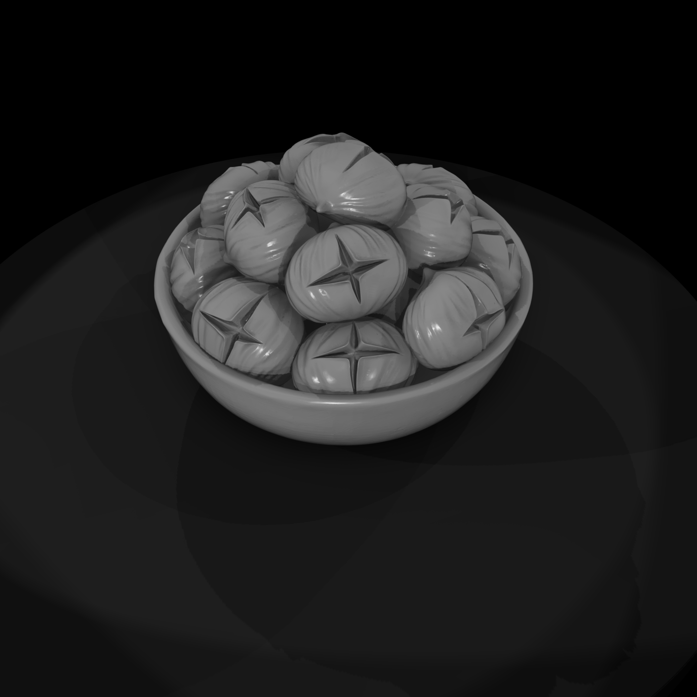 Rustic Bowl of Roasted Chestnuts