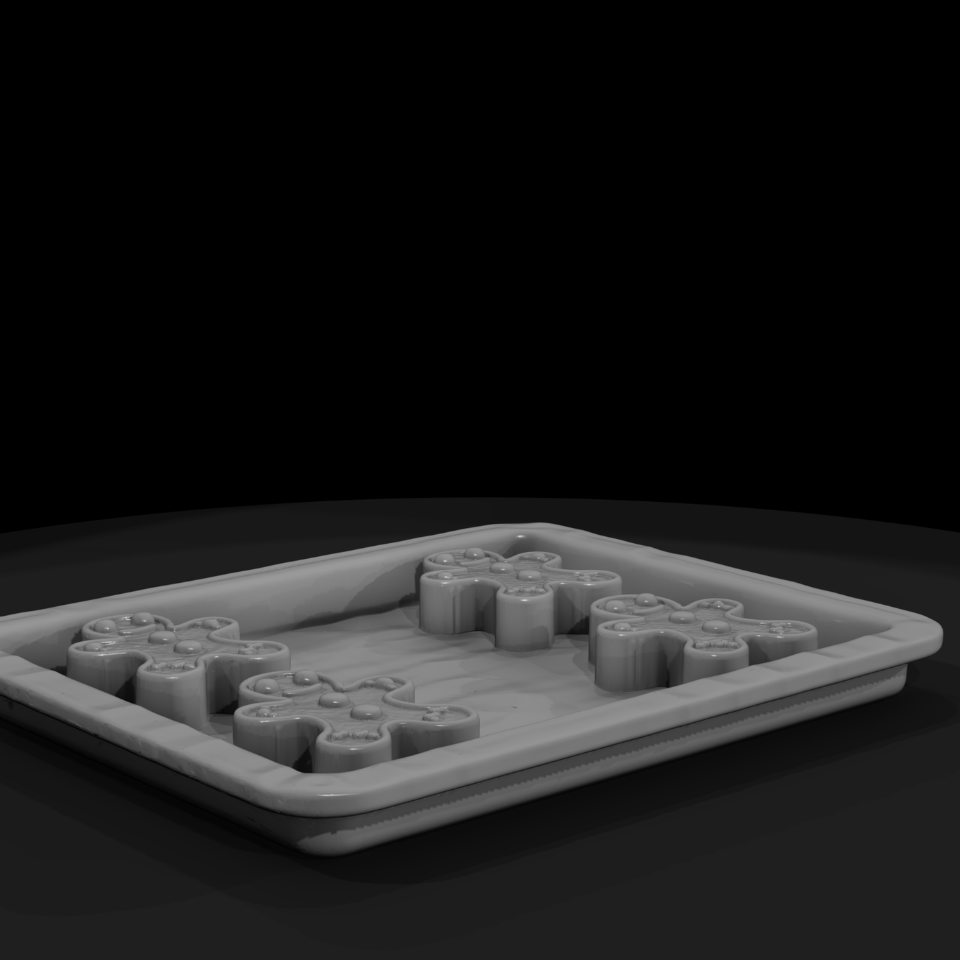 Gingerbread Cookies on Baking Tray — Dollhouse Accessory