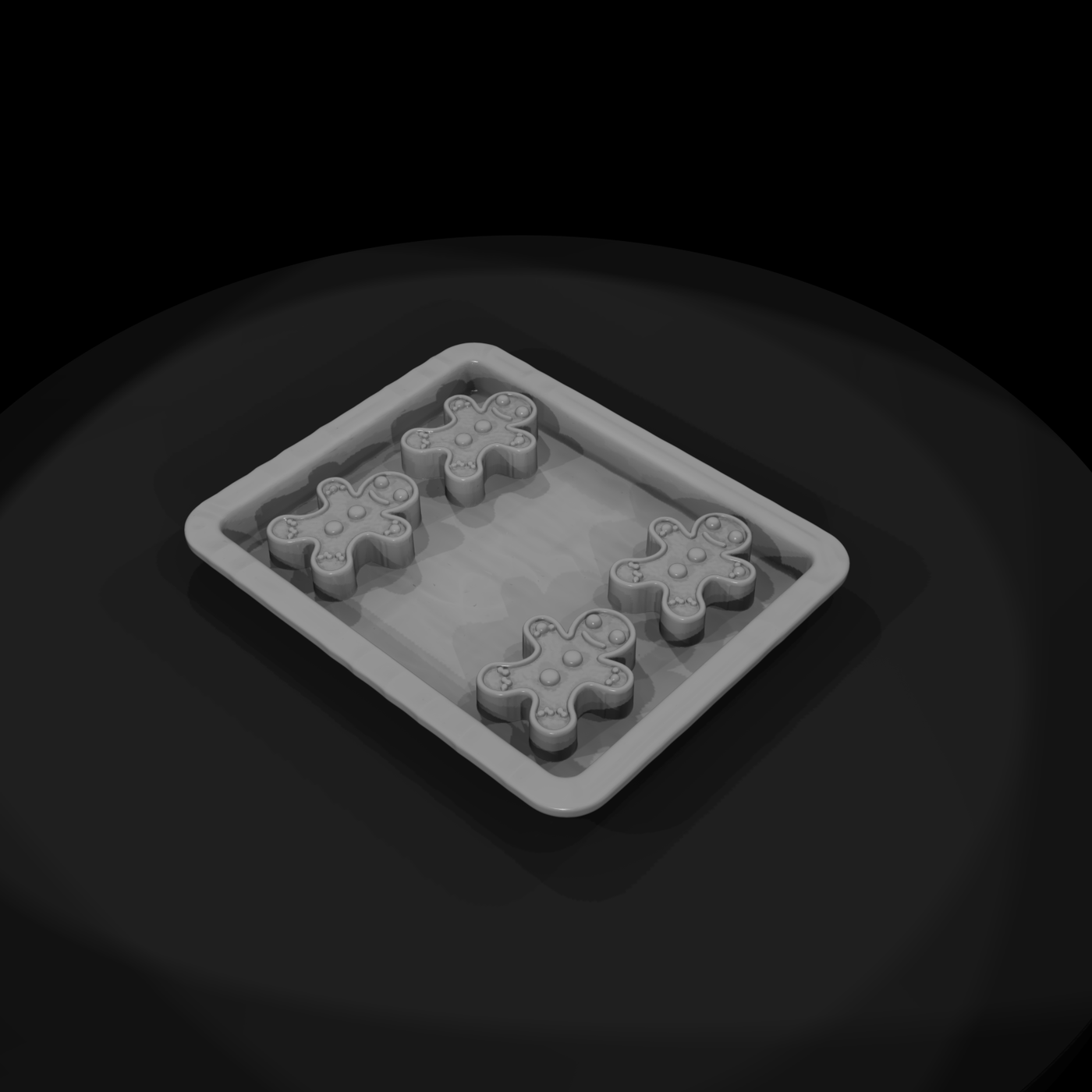 Gingerbread Cookies on Baking Tray — Dollhouse Accessory