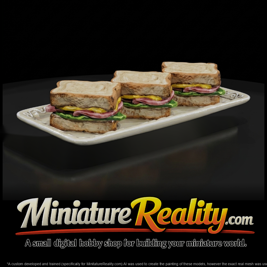 Porcelain Plate with Three Sandwiches
