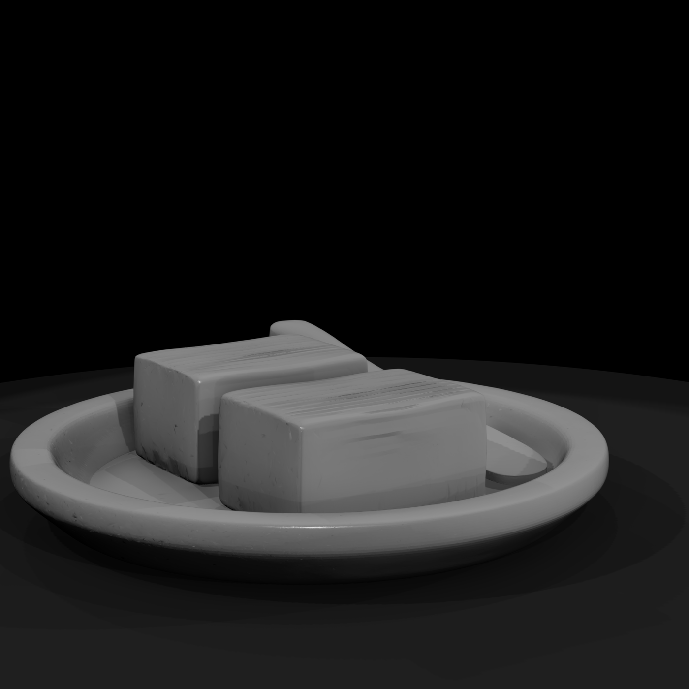 Miniature Butter Dish with Lid & Knife