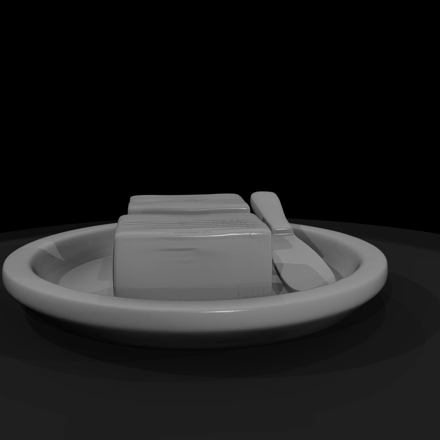 Miniature Butter Dish with Lid & Knife