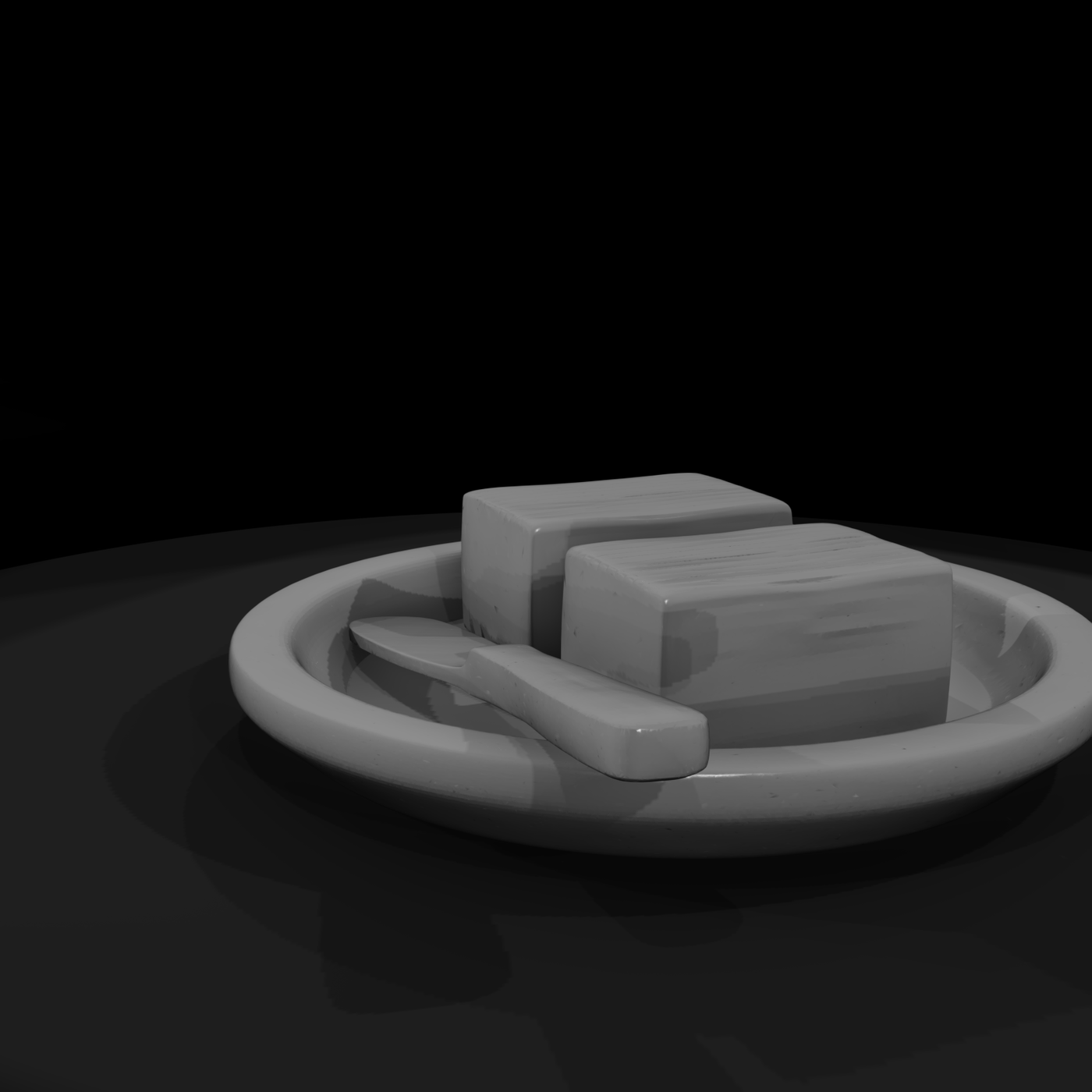 Miniature Butter Dish with Lid & Knife